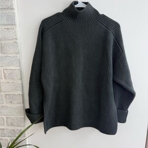 COS Charcoal Ribbed Turtleneck Sweater